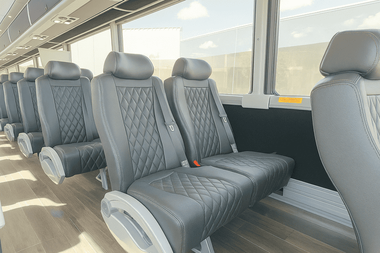 interior of Citrus Heights Shuttle Bus Rentals charter bus